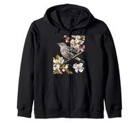Arkansas Northern Mockingbird Surrounded by Apple Blossom Zip Hoodie