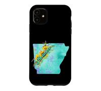 Arkansas Pride Watercolor Sunflower Floral Flower Design Case for iPhone 11