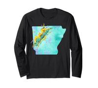 Arkansas Pride Watercolor Sunflower Floral Flower Design Long Sleeve T-Shirt