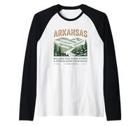 Arkansas Rolling Fog Slow Rivers Stories Raglan Baseball Tee