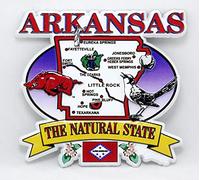 Arkansas State Elements Map Fridge Collectible Souvenir Magnet
