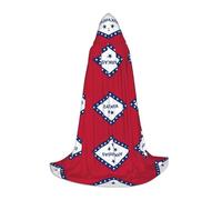 Arkansas State Flag Hooded Cape For Teenagers Witch Vampire Cosplay Party Halloween Christmas Printed Long Cloak