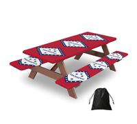 Arkansas State Flag Print Camping Essentials Waterproof Camping Table And Bench Cover With Drawstring Bag 183 Cm