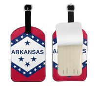 Arkansas State Flag Printed Leather Luggage Tag, Durable Baggage Identifier, Soft PU ID Label, for Business Travel