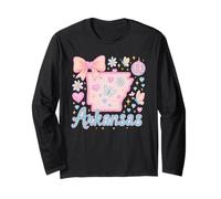 Arkansas State Preppy Coquette Bow Pastel Aesthetic Long Sleeve T-Shirt