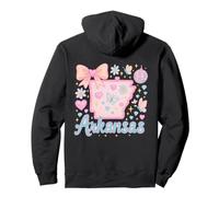 Arkansas State Preppy Coquette Bow Pastel Aesthetic Pullover Hoodie