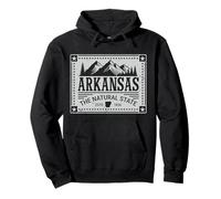 Arkansas The Natural State Estd 1836 Mountain Nature Vintage Pullover Hoodie