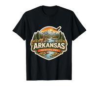 Arkansas The Natural State Souvenir Visitor Memorabilia Trip Value Graphic T-Shirt, Men, Black, M