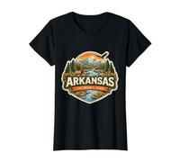 Arkansas The Natural State Souvenir Visitor Memorabilia Trip Value Graphic T-Shirt, Women, Black, L