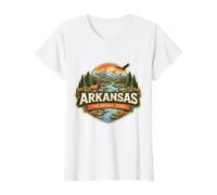 Arkansas The Natural State Souvenir Visitor Memorabilia Trip Value Graphic T-Shirt, Women, White, L