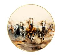 Arkasto Seven Horses Vastu Painting, Big Large Size 7 horse Painting | Golden Frame | Sparkle Laminated | 7 Horse Wall Painting for Bedroom, Living Room, Office, Kitchen 01, 40 cm * 40 cm