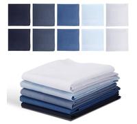 ARKBAODAN 10 pack men's handkerchiefs 100% Pure Cotton 16 inch Large Mens Pocket Square Hankies Gents Hankerchieves for Men Women