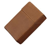 ARKCHIU Cigarette Case Leather Cigarette Case with Magnetic Switch Flip Closure, 20 Capacity Brown,One Size