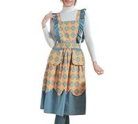 ARKCHIU Cotton Aprons with Pocket, Womens Aprons Adjustable for Cooking Kitchen Baking GardeningBlue,One Size