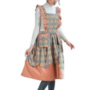 ARKCHIU Cotton Aprons with Pocket, Womens Aprons Adjustable for Cooking Kitchen Baking GardeningGrey,One Size