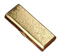 ARKCHIU Metal Cigarette Case Slim Carrying Box 14 Capacity 100mm Cigarette Holder Case Gold,One Size