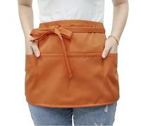 ARKCHIU Server Apron Waitress/Waiter Kitchen Restaurant Aprons Water Oil Resistant for Women Men with 3 PocketsOrange,One Size