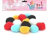 arkCRAFT 15 Mixed Fluffy Felt Pom poms Ball Assorted Colors 4.5cms