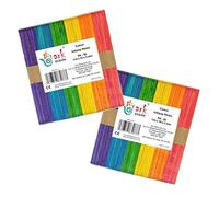 arkCRAFT 2 x 50 Lollipop Craft Sticks 114 x 10 x 2mm (Coloured)