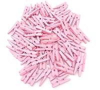 arkCRAFT 25mm Mini Wooden pegs PK-100 (Light Pink)