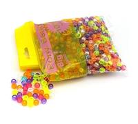 arkCRAFT Plastic Pony Beads Assorted Colours - 1000Pcs (Transparent)