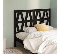 ARKEM Bed Headboard Black 126x4x100 cm Solid Wood Pine,wall headboard double,wall headboards for beds double