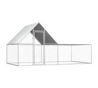 ARKEM Chicken Coop and Run, Small Wooden Hen House Poultry Ark Coop Rabbit Hutch Home with Nest Box,Chicken Coop 4x2x2 m Galvanised Steel