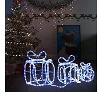 ARKEM Christmas Decoration Gift Boxes with 180 LEDs Indoor Outdoor,Light Up Christmas Parcels,Lighted Presents Box with Bowknot, Plug in Lights for Xmas Tree, Porch, Fireplace, Garden, Gift, Indoor D