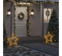ARKEM Christmas Light Decoration with Spikes Star 80 LEDs 60 cm,Christmas Star Decoration,Warm White Micro LED Light, Indoor Mantelpiece Window Sill Table Ornament