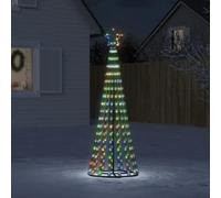 ARKEM Christmas Tree with Lights, 70 x 180 cm, Multicolor, Green, Pine, Stand, Prelit, 275 LEDs, 8 Light Effects, Indoor/Outdoor