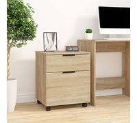 ARKEM File Cabinet,Mobile Under Desk Pedestal Beside Cabinet Unit Document Storage,Mobile File Cabinet with Wheels Sonoma Oak 45x38x54 cm Engineered Wood