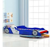 ARKEM Kids Toddler Bed, Safety Rails, Kids Bedroom Furniture for Boys, Girls, Ages 3-12 Years,Children's Race Car Bed 90x200 cm Blue