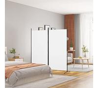 ARKEM Panel Room Divider, Tall Folding Privacy Screen Wall Dividers, Portable Privacy Screen Freestanding Room Divider for Room Separation,2-Panel Room Divider White 175x180 cm Fabric