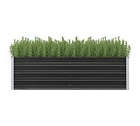 ARKEM Raised Garden Beds for Vegetables Large Metal Planter Box Steel Kit Flower Herb,Garden Raised Bed Anthracite 160x40x45 cm Galvanised Steel