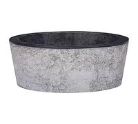 ARKEM Sink Black Ø40x15 cm Marble,Ceramic Cloakroom Basin Hand Washing Sink, Modern Design Gloss CounterT O P Basin Cloakroom Sink for Bathroom Lavatory, Vanity Cabinet