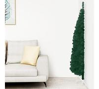 ARKEM Slim Artificial Half Christmas Tree with Stand Green 180 cm,Artificial Christmas Tree Hinged Spruce Xmas Tree,Foldable Metal Stand for Home/Office Holiday Decoration Indoor & Outdoor