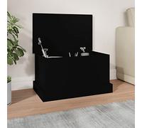 ARKEM Storage Box Black 50x30x28 cm Engineered Wood,Storage Ottoman, Padded Foldable Bench, Chest with Lid, for Bedroom, Hallway, Living Room