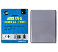 Arkero-G Plastic Standard Toploader Protective Case for 25 Standard Trading Cards (Transparent)