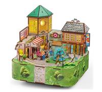 Arkitec - 3D Build Miniscape Series - Easy Model Building - 3D Puzzle with LED lights and movement - Desk and Shelf Decor - Arts and Crafts for Kids ages 12+ - Town Square