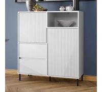 arkley high gloss sideboard with 2 doors 2 drawers in alpine white