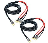 Arklove 35ft 2packs 13awg Speaker Cable Premium Heavy Duty Braided Wire Dual Banana 2 Plug to 4 Banana Male Plugs Frequency Division 2 Banana Plugs - 4 Banana Plugs 1pair
