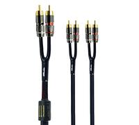 Arklove 3ft Shielded RCA Plug Splitter Stereo Audio Video Cable 2 Male to 4 Male Dual Speaker Y Adapter Connector Extension Cord 24k Gold Plated 1 Input 2 Output