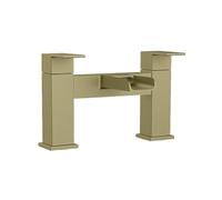 Arko Bath Mixer Tap, Deck Mounted Bath Filler Mixer Tap,Twin Lever Handle for Bathtub Modern Brass Constructed (Waterfall, Brass)
