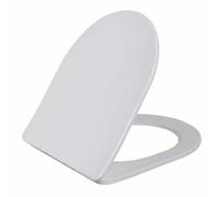 ARKO BATHROOM D-Shaped Slim Heavyweight Soft Close Toilet Seat | Adjustable Fit (45-200mm) | White Toilet Seat with Universal Top Fix | Easy Installation & Durable | Ideal for Elderly & Family Use
