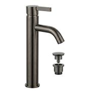 ARKO BATHROOM High Rise Tall Basin Mixer Tap For Sinks Modern Round Single Lever Bathroom Faucet, Durable Brass, Gunmetal