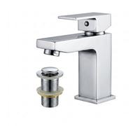 Arko Bathroom Sink Tap, Modern Mono Square Basin Mixer Tap, Single Lever Handle Faucet , Chrome