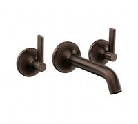 Arko Bathroom Sink Tap, Thermostatic 3 Hole Wall Mounted Mixer Tap, Bronze