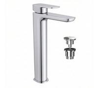 Arko Bathroom Tall Chrome Basin Mixer Tap 50X335mm, Modern Design, Single Lever, Ceramic Disc Technology