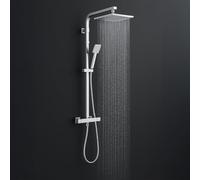 Arko bathroom Thermostatic Shower System | Thermostatic Shower Mixer Set with Overhead Rain Shower and Handheld Shower (Chrome)