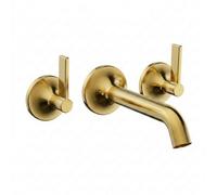 Arko Bathroom Wall Mounted Mixer Tap 3 Hole , Sink Tap, Brass